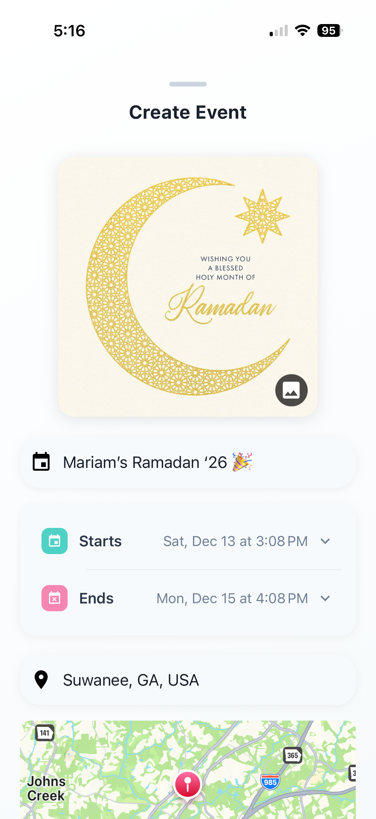 Halwaa Events UI Screenshot